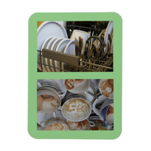 Magnet Flexible 3" x 4" Plats propres/salés Aucun texte Lave-vais