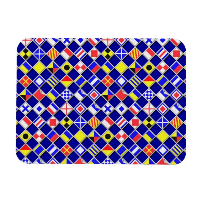 Magnet Flexible 3D Effect Checkered Nautical Flag tiles Decor (Horizontal)