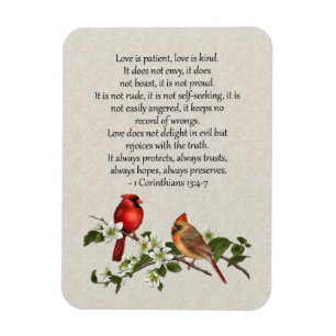 Magnet Flexible 3x4 Cardinaux Dogwood Love is Patient Love is Genr