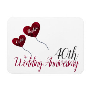 Magnet Flexible 40e anniversaire du mariage de Ruby Ballons de coe