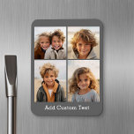 Magnet Flexible 4 Collage de photos - vous pouvez changer la coule<br><div class="desc">Utilisez vos photos Instagram carrés pour obtenir les meilleurs résultats ! POUR MODIFIER L'ARRIÈRE - PLAN - cliquez sur la personnaliser ou la zone de conception avancée, puis choisissez une couleur dans le sélecteur de couleurs. Ajoutez vos photos et clichés préférés à cette bande de film pour un garde-mémoire amusant....</div>