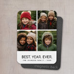 Magnet Flexible 4 Collage photo minimaliste - Meilleure année jama<br><div class="desc">Utilisez votre photo ou vos photos préférées pour faire un plaisir à garder à partager avec vos amis. Un design minimaliste avec seulement des instantanés et un bloc de texte.</div>