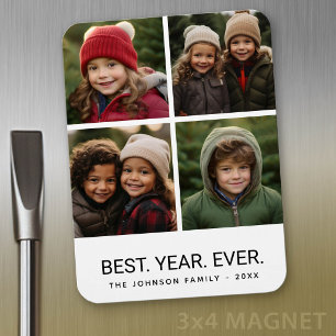 Magnet Flexible 4 photos en collage Minimaliste - Meilleure année