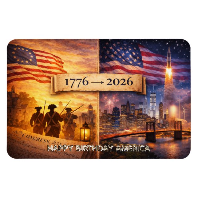 Magnet Flexible 4th of July America 1776 - 2026 USA 250th Flexible (Horizontal)