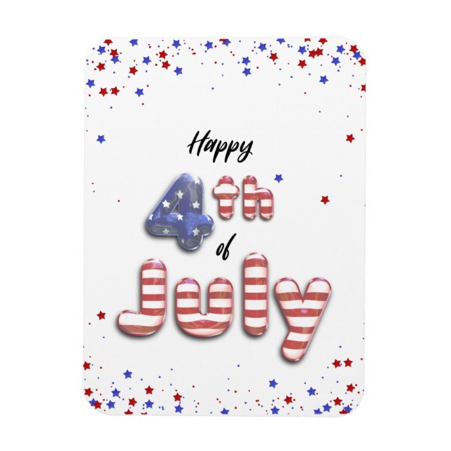 Magnet Flexible 4th of July Foil Balloons Stars Stripes (Vertical)