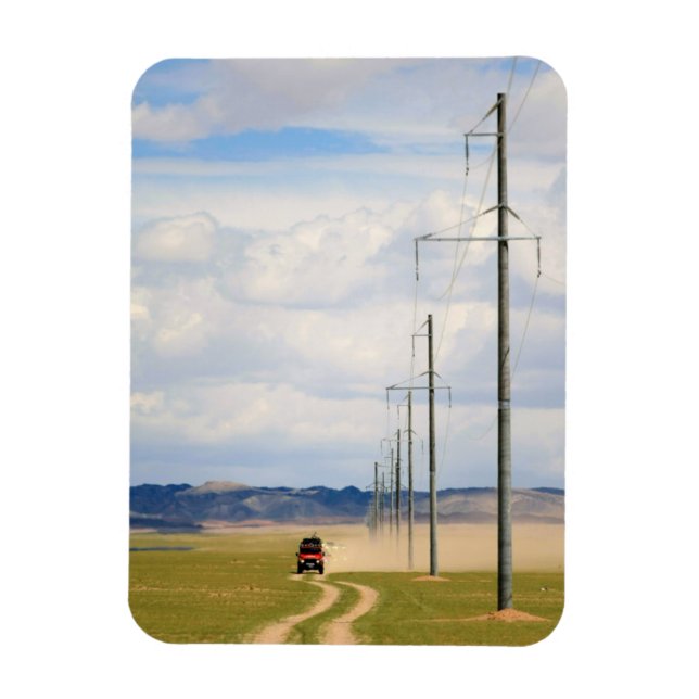 Magnet Flexible 4X4 Véhicules On Dirt Road, Gobi Desert (Vertical)