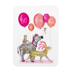 Magnet Flexible 50 et Fabulous animaux glamour aimant d'anniversai