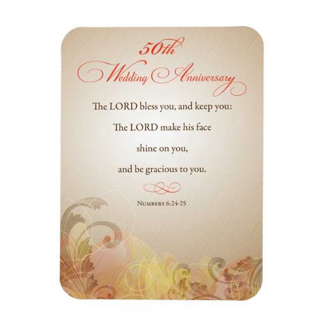 Magnet Flexible 50e anniversaire de mariage, Dieu bénisse (Vertical)