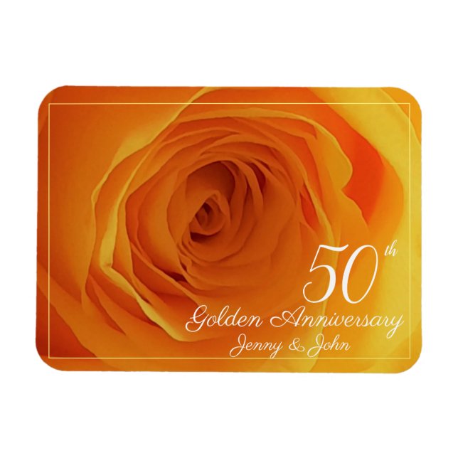 Magnet Flexible 50e anniversaire de Mariage d'or rose mari/femme (Horizontal)