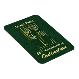 Magnet Flexible 50e anniversaire d'ordination d'un prêtre en cuir