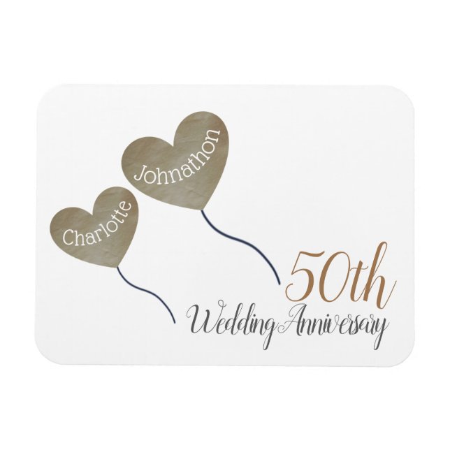 Magnet Flexible 50e ballon d'or pour l'anniversaire du Mariage (Horizontal)