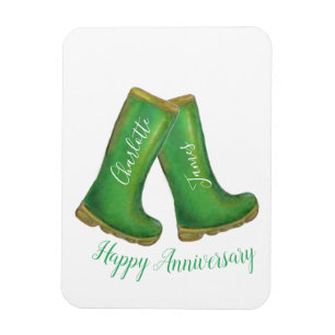 Magnet Flexible 55e anniversaire émeraude mariage vert welly boot