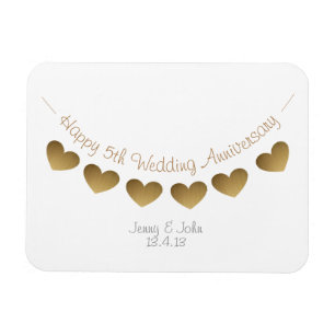 Magnet Flexible 5e mariage du bois cadeau de l'anniversaire de la