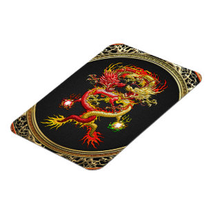Magnet Flexible [600] Dragons rouges et jaunes