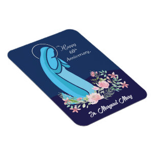 Magnet Flexible 60e anniversaire de la vie religieuse Nun Fleur ro