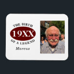 Magnet Flexible 60e anniversaire Modèle photo Naissance d'une lége<br><div class="desc">modèle photo magnétique personnalisé du 60e anniversaire célébrant la "naissance d'une légende". Ajoutez le nom en utilisant notre modèle simple. Nous avons aussi une gamme de cadeaux et de fournitures pour les fêtes à égaler.</div>