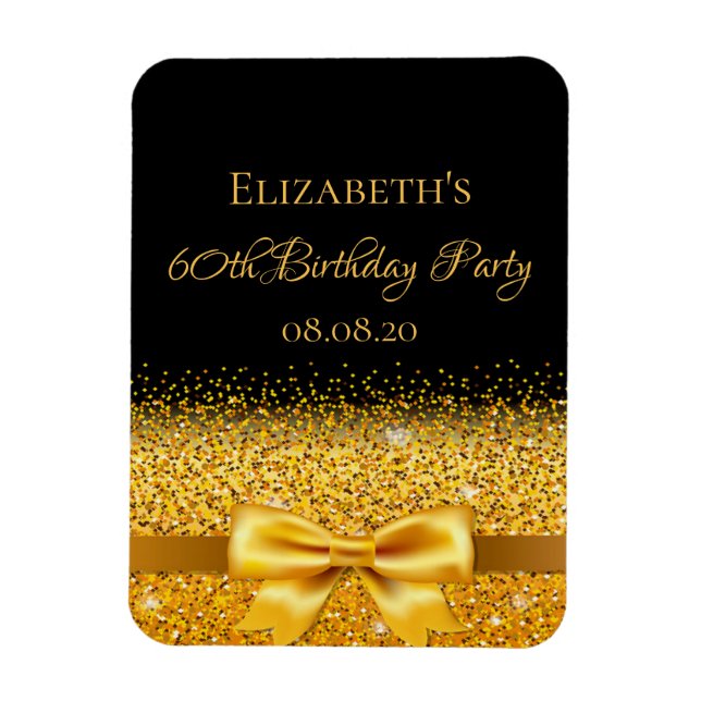Magnet Flexible 60e anniversaire noir or élégant enregistrer la da (Vertical)