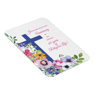 Magnet Flexible 60e Anniversaire, Nun, Religious Life Cross