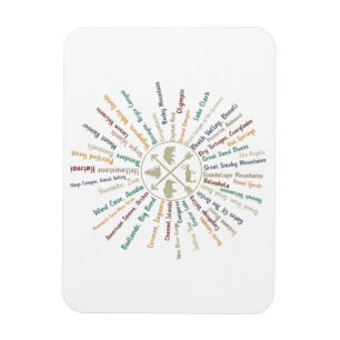 Magnet Flexible 63 Carte des parcs nationaux Cadeaux US Park Campi