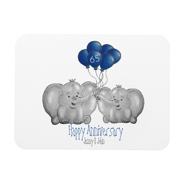 Magnet Flexible 65e anniversaire du mariage (Horizontal)