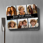 Magnet Flexible 6 Collage photo 2 lignes de texte — CAN Edit Black<br><div class="desc">Un collage de 6 photos carrés avec 2 lignes de texte en surbrillance au milieu. Ajoutez "GRANDPA" ou "DADDY" avec la photo des enfants et faites un mignon souvenir pour la famille. Ajoutez vos photos préférées à ce modèle amusant. Vous pouvez utiliser des photos carrés ou n'importe quelle photo pour...</div>