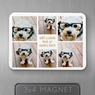 Magnet Flexible 6 Collage Photo Minimaliste - Or et Blanc