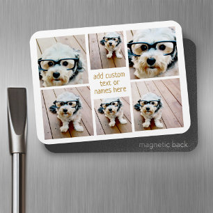 Magnet Flexible 6 Collage photo minimaliste - Or et blanc