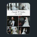 Magnet Flexible 6 photo Collage de mariage personnalisé avec des n<br><div class="desc">Célébrez votre journée spéciale avec cet élégant aimant de collage mariage 6 photos. Personnalisez-le avec vos propres photos, les noms du couple et la date du mariage pour créer un souvenir significatif ou une faveur de mariage réfléchie. Caractéristiques : - Six espaces photo personnalisables - Texte modifiable pour les noms...</div>