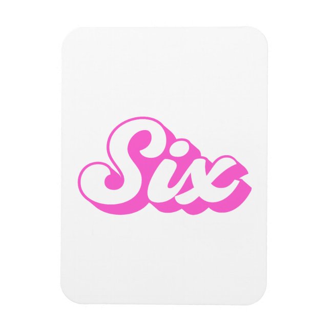 Magnet Flexible 6e anniversaire Retro Girl (Vertical)
