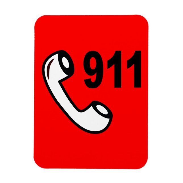 Magnet Flexible 911 EMERGENCY PHONE NUMBER MEDICAL HELP Shoutout (Vertical)