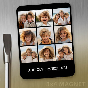 Magnet Flexible 9 Photos - Grille minimale sur fond noir