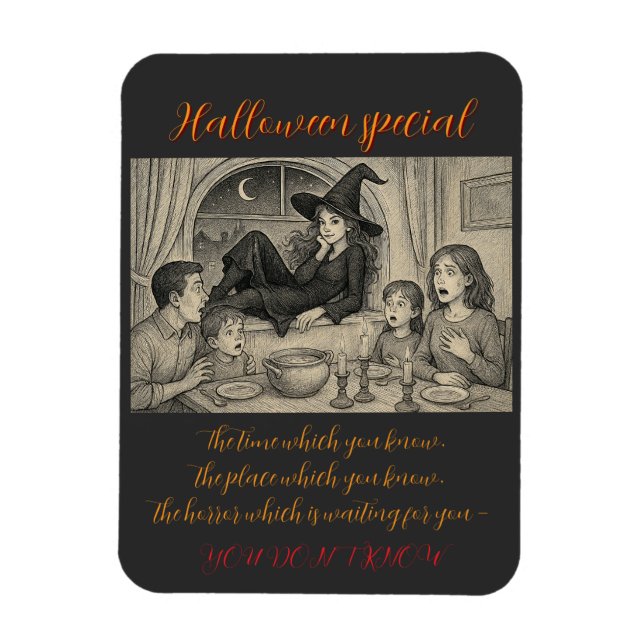 Magnet Flexible À Halloween, accueillez les sorcières ! (Vertical)