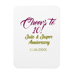 Magnet Flexible À la 10e anniversaire de mariage mauve or