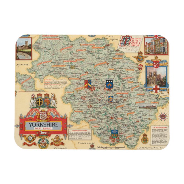 Magnet Flexible A Map of Yorkshire : Riding Ouest (Horizontal)