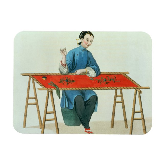 Magnet Flexible A Woman Embroidering (Horizontal)