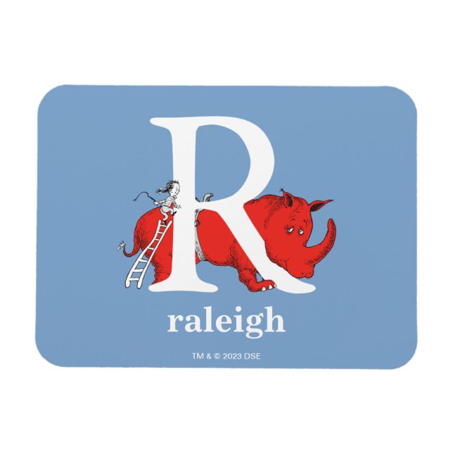 Magnet Flexible ABC du Dr Seuss : Lettre R - Blanc | Ajouter Votre (Horizontal)