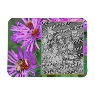Magnet Flexible Abeille De Miel Sur Fleur D'Aster Rose Ajouter Vot