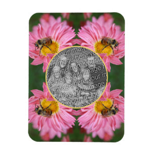 Magnet Flexible Abeille Sur Le Cadre Fleur Rose Daisy Ajouter Votr