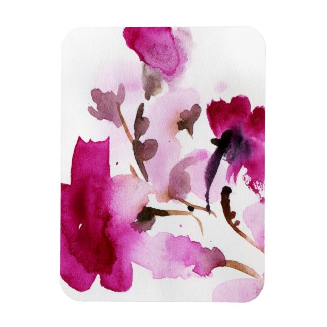 Magnet Flexible Abstract floral watercolor paintings (Vertical)