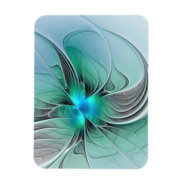Magnet Flexible Abstrait avec bleu, art fractal moderne (Vertical)