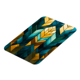 Magnet Flexible Abstrait Géométrique Moderne Élégant Or Sarcelle