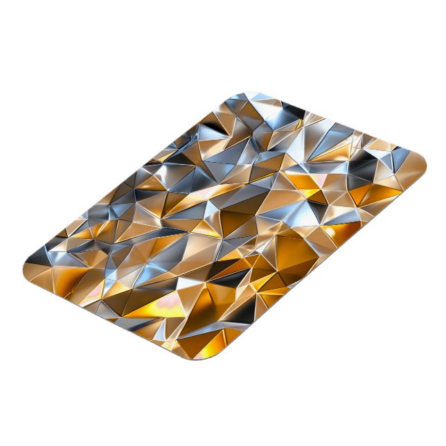 Magnet Flexible Abstrait Métallique Moderne Or Argent Géométrique (Côté Gauche)