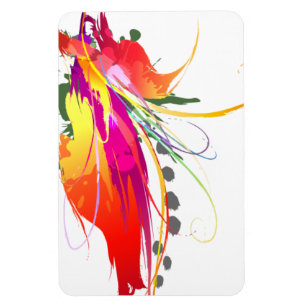 Magnet Flexible Abstrait Oiseau de Paradise Paint Splatters