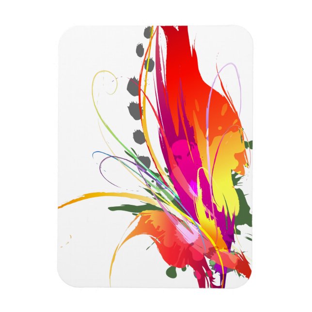 Magnet Flexible Abstrait Oiseau de Paradise Paint Splatters (Vertical)