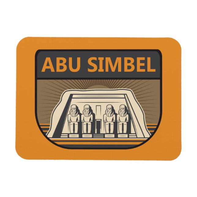 Magnet Flexible Abu Simbel Egypt Travel Art Retro (Horizontal)