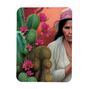 Magnet Flexible Abuela Surreal Floral Art numérique