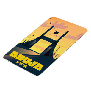 Magnet Flexible Abuja Nigeria City Gate Affiche de voyage vintage