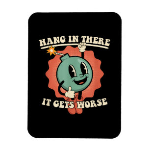 Magnet Flexible Accroche-toi, ça empire, bombe de dessin animé drô