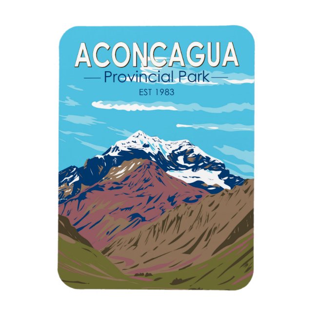 Magnet Flexible Aconcagua Provincial Park Argentina Voyage Vintage (Vertical)