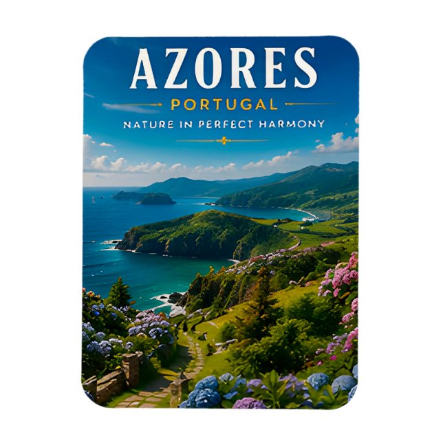 Magnet Flexible 🌿 Açores Portugal Paradis Insulaire 🌊 (Vertical)
